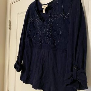BOGO! Style & Co Navy Embellished Top